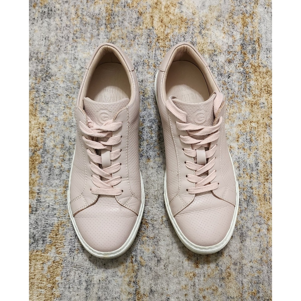 Greats Women's The Royale Perforated Pink Leather Sneakers  Size 8 Made In Italy